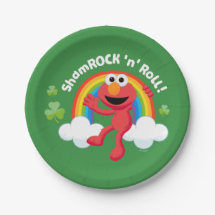 Elmo   Shamrock 'n' Roll Rainbow Paper Plate