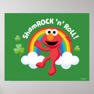 Elmo Shamrock 'n' Roll Rainbow Poster