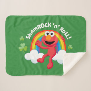 Elmo   Shamrock 'n' Roll Rainbow Sherpa Blanket