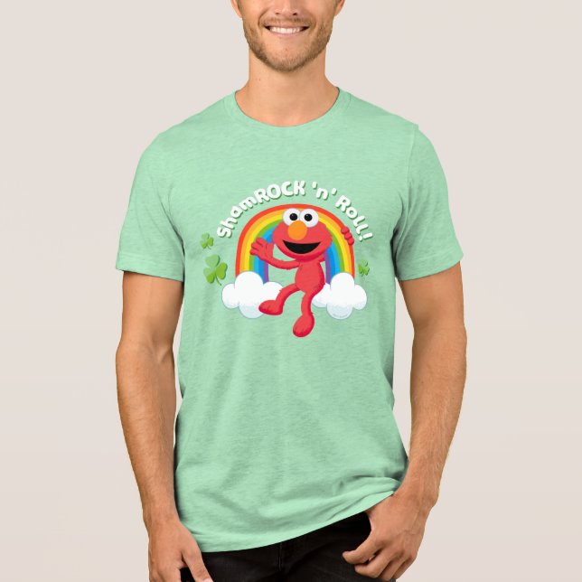 Elmo | Shamrock 'n' Roll Rainbow Tri-Blend Shirt (Front)