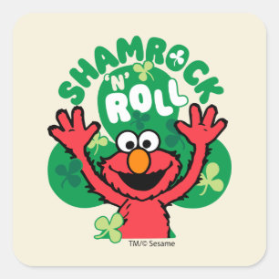 Elmo Shamrock 'N' Roll Square Sticker