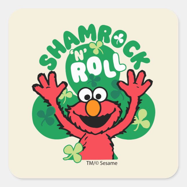 Elmo | Shamrock 'N' Roll Square Sticker (Front)