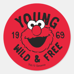Elmo Skate Logo - Young, Wild & Free 1969 Classic Round Sticker