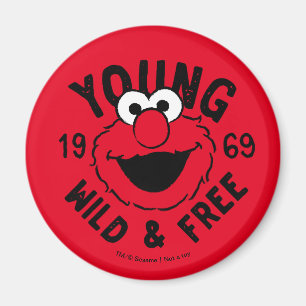 Elmo Skate Logo - Young, Wild & Free 1969 Magnet
