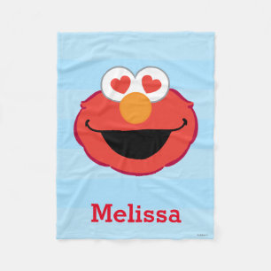 Elmo Smiling Face Add Your Name Fleece Blanket