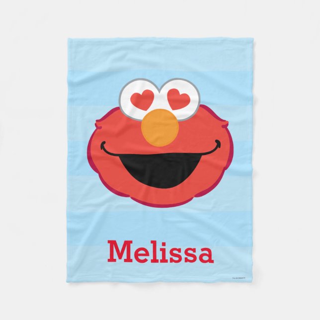 Elmo Smiling Face | Add Your Name Fleece Blanket (Front)