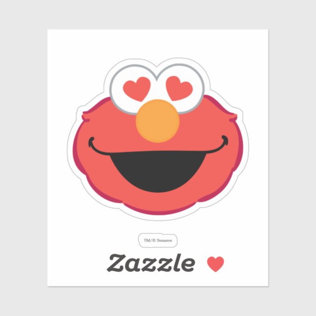 Elmo Smiling Face with Heart-Shaped Eyes (Sheet)