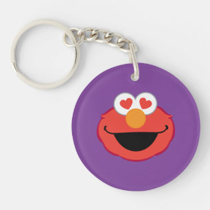 Elmo Smiling Face with Heart-Shaped Eyes Key Ring