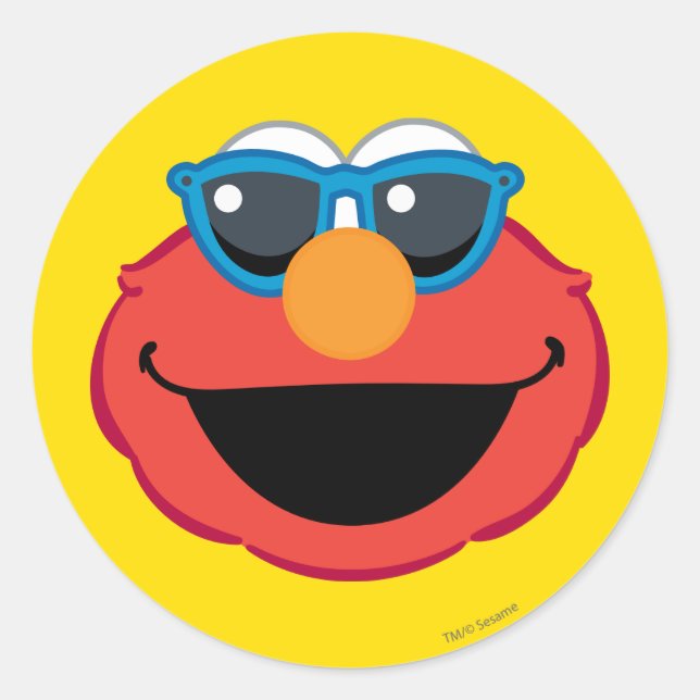 Elmo  Smiling Face with Sunglasses Classic Round Sticker (Front)