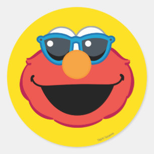 Elmo  Smiling Face with Sunglasses Classic Round Sticker