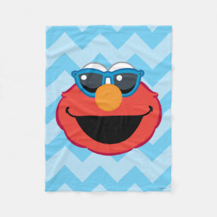 Elmo Smiling Face with Sunglasses Fleece Blanket
