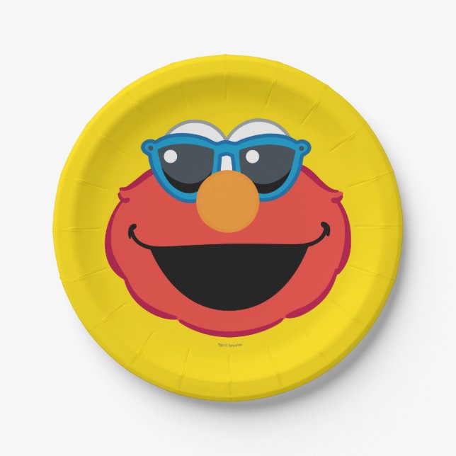 Elmo  Smiling Face with Sunglasses Paper Plate (Front)