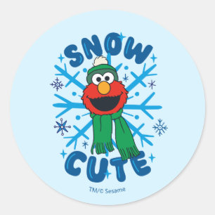 Elmo Snow Cute Classic Round Sticker