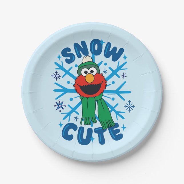 Elmo Snow Cute Paper Plate (Front)