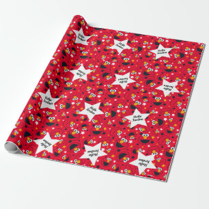 Elmo So Silly Star Pattern Wrapping Paper