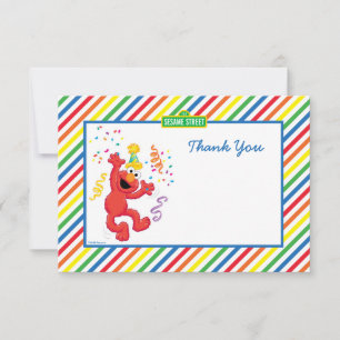 Elmo Striped Birthday Thank You Cards