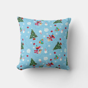 Elmo & Tango Blue Christmas Pattern Cushion