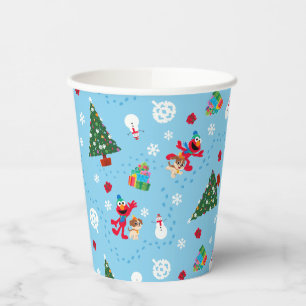 Elmo & Tango Blue Christmas Pattern Paper Cups