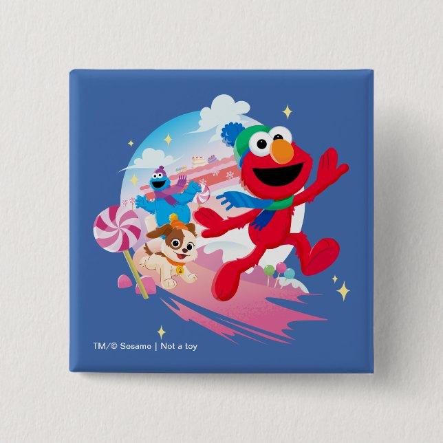 Elmo, Tango & Cookie Monster | Best Christmas Ever 15 Cm Square Badge (Front)