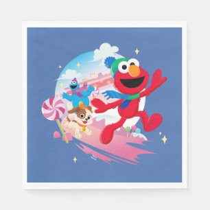 Elmo, Tango & Cookie Monster Best Christmas Ever Napkin