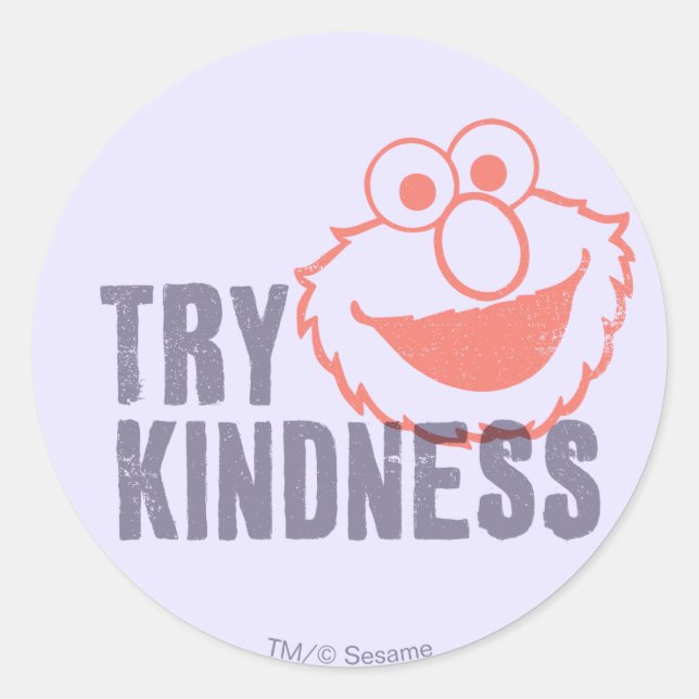Elmo | Try Kindness Classic Round Sticker (Front)