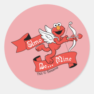 Elmo Valentine's Cupid Classic Round Sticker