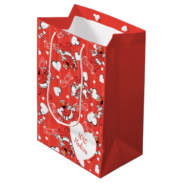 Elmo Valentine's Cupid Medium Gift Bag (Front Angled)