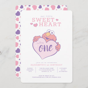 Elmo Valentine's Day - Little Sweetheart Birthday Invitation