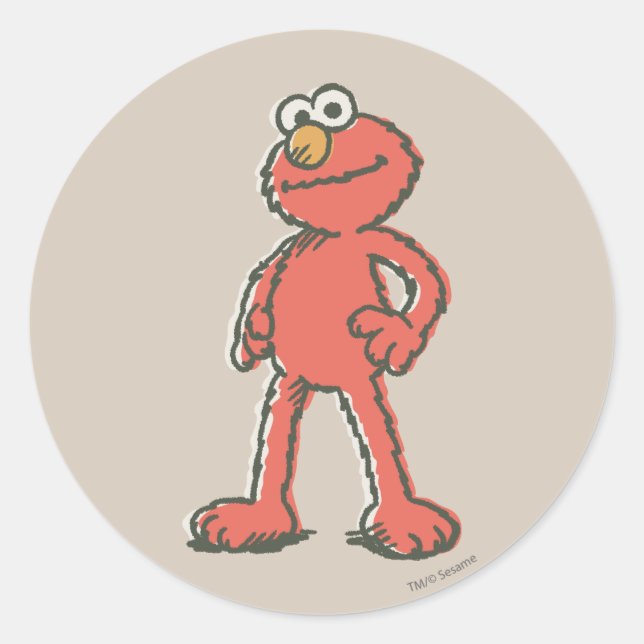 Elmo Vintage Classic Round Sticker (Front)