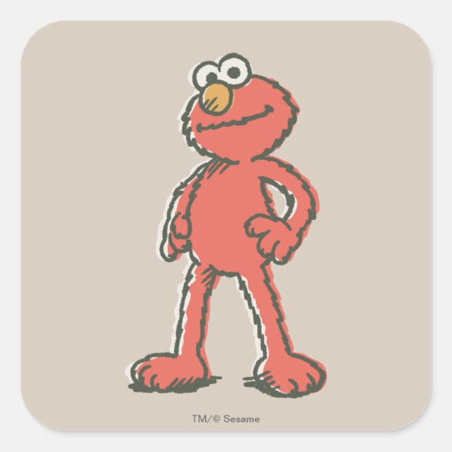 Elmo Vintage Square Sticker (Front)
