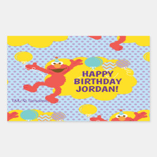 Elmo With Party Balloons Pattern Rectangular Sticker