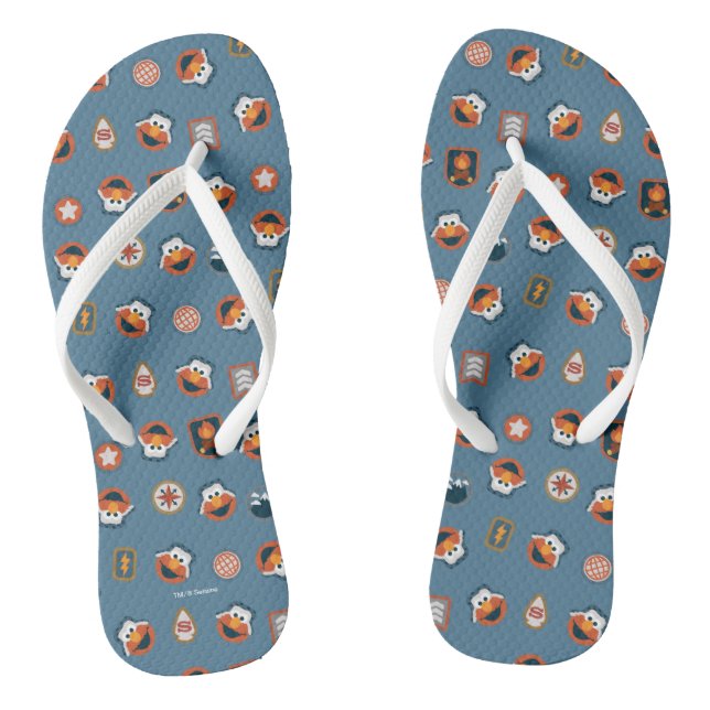Elmo Woodland Explorer Pattern Flip Flops (Footbed)