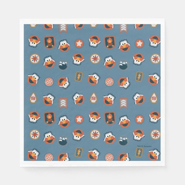 Elmo Woodland Explorer Pattern Napkin (Front)