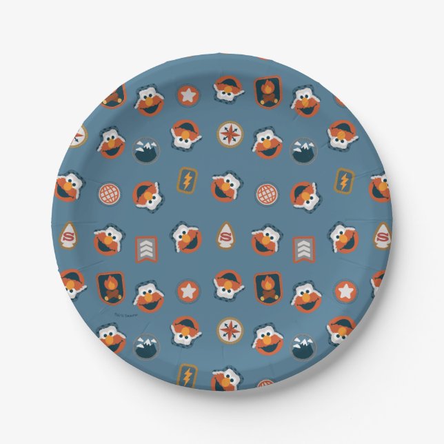 Elmo Woodland Explorer Pattern Paper Plate (Front)