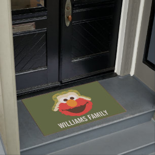 Elmo Woodland Face Add Your Name Doormat