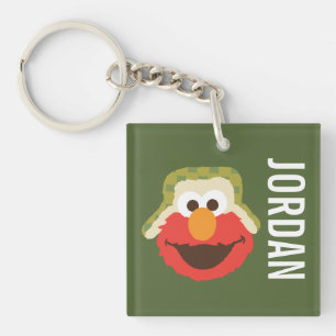 Elmo Woodland Face   Add Your Name Key Ring