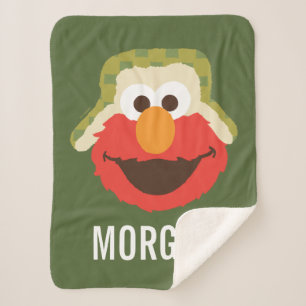 Elmo Woodland Face Add Your Name Sherpa Blanket