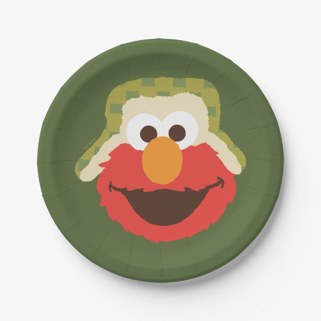 Elmo Woodland Face Paper Plate (Front)