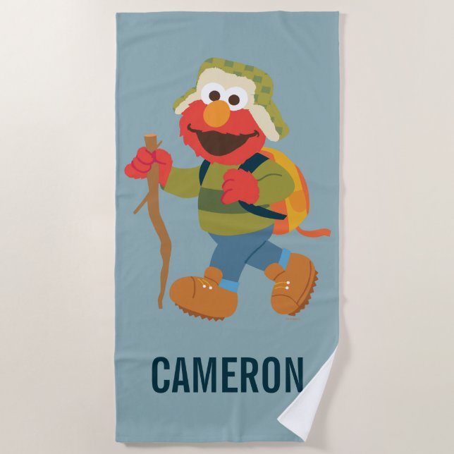 Elmo Woodland Hike | Add Your Name Beach Towel (Front)