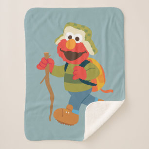 Elmo Woodland Hike Sherpa Blanket