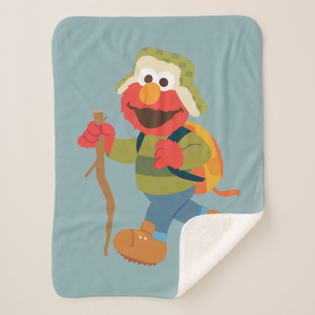 Elmo Woodland Hike Sherpa Blanket (Front)