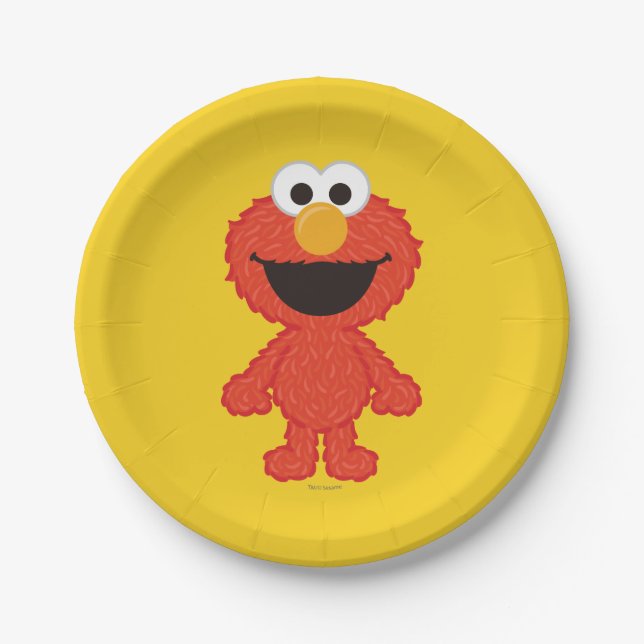 Elmo Wool Style Paper Plate (Front)
