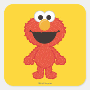 Elmo Wool Style Square Sticker