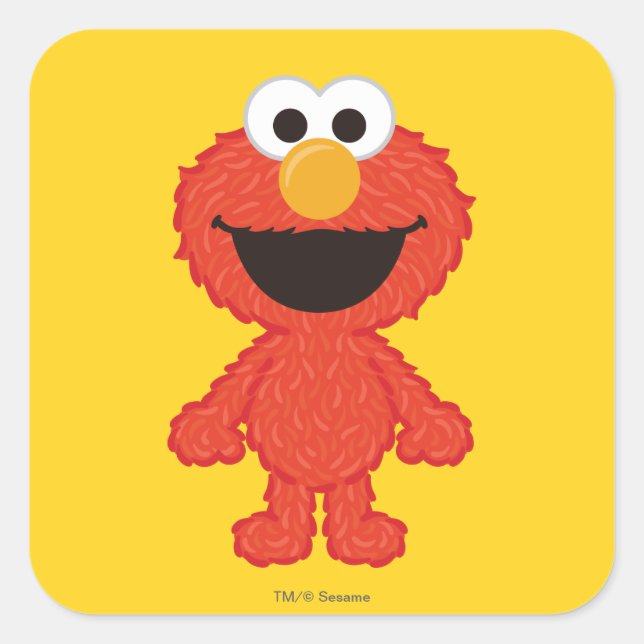 Elmo Wool Style Square Sticker (Front)
