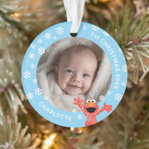 Elmo's Baby's 1st Christmas Photo Ornament