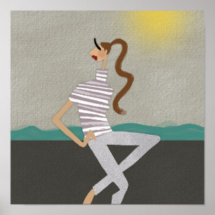Elodie au Bord de la Mer Fashion Poster