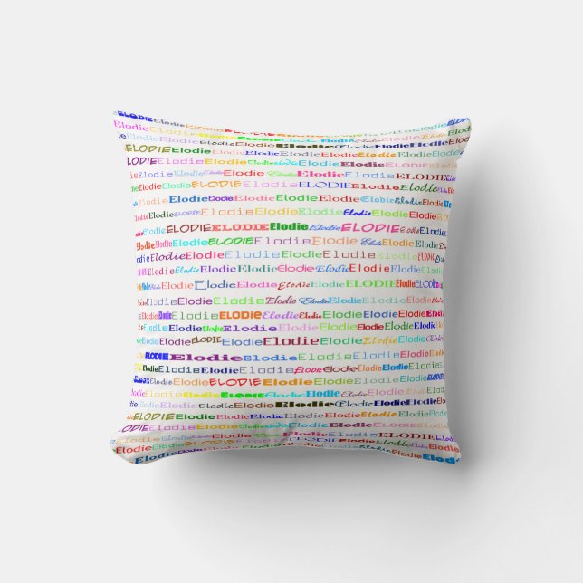 Elodie Text Design II Throw Pillow (Front)