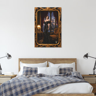 Elodie Valtraine Hôtel dOrphée Nightscape Portrait Canvas Print