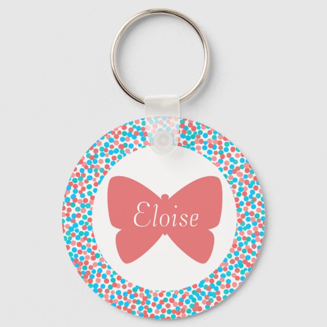 Eloise Butterfly Dots Keychain (Front)