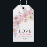 Eloise Pink Floral Love In Bloom Bridal Shower Gift Tags<br><div class="desc">These favour tags feature a hot pink spring floral design. The text is fully editable. For more advanced customisation of this design,  simply select the "Customise It" button above.</div>
